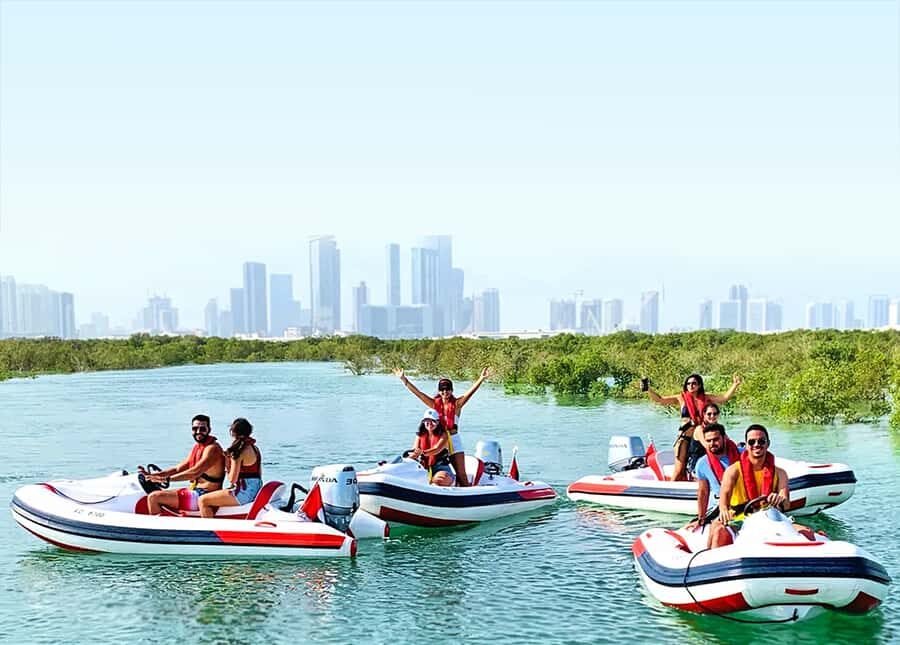 Abu Dhabi: Yas Island Self-Driving Guided Speedboat Tour - Mangrove Alley and flamingo chances: the wildlife-focused section