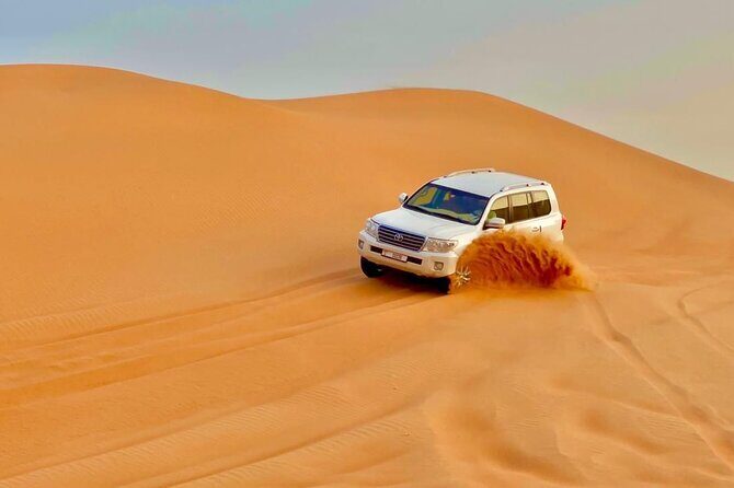 Desert safari adventure with BBQ dinner - Camel Ride and Sandboarding: The Hands-On Part