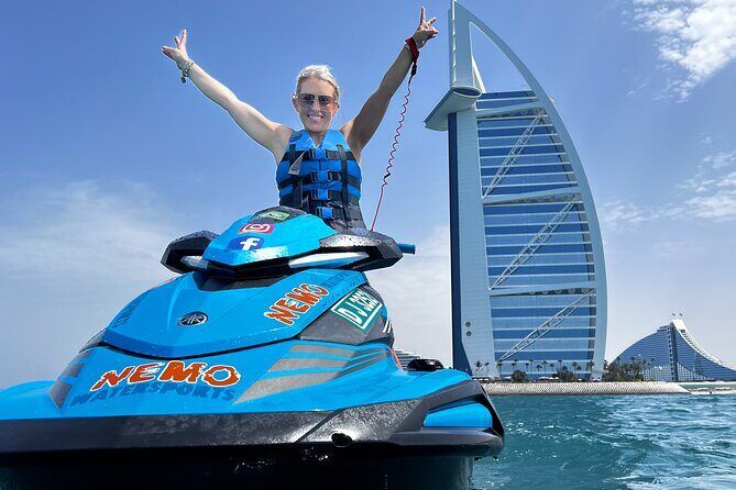 Dubai 1h Jet Ski, Burj Al Arab, Atlantis, Ice Cream, Photo, Video - The Waterfront Route: JBR, Skyline Views, and Speed Time