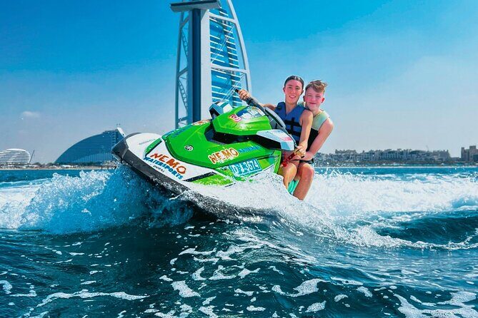Dubai: 30min Jet Ski: Burj Al Arab w Pics, Videos, free Ice Cream - Sharing a Jet Ski (and Switching Drivers) Makes It Better Value