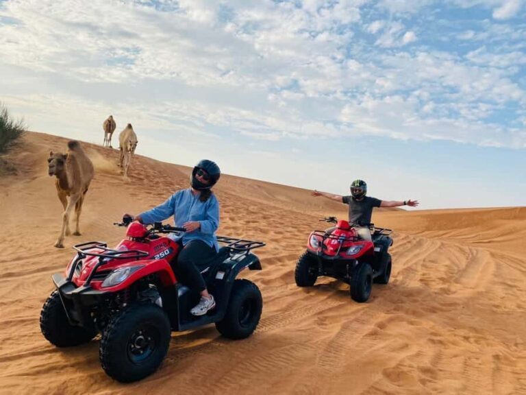 Dubai: Adventure Quad Bike Safari, Camel Ride & Refreshment - Hotel pickup and the ride into the dunes: what the timing really means