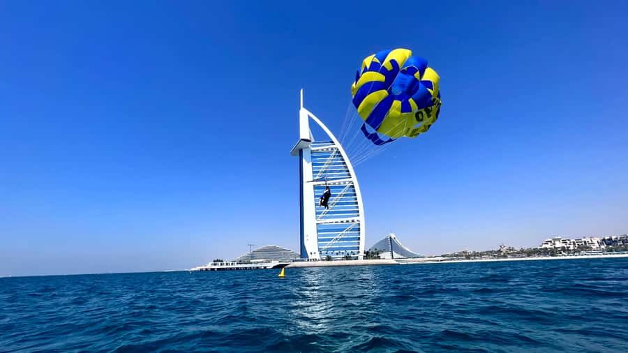 Dubai: Burj Al Arab Parasailing, Ice Cream, Pics, and Videos - Meeting Point Checklist: What You Should Bring