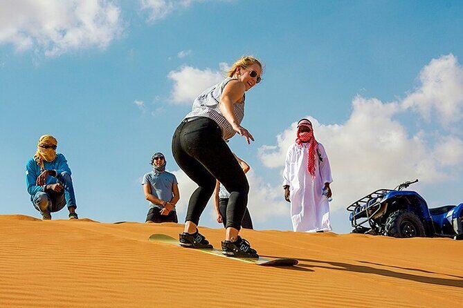 Dubai Desert Safari Adventure, 60mins ATV, Camel Ride, Shows, BBQ - Sunset viewing, photos, henna, and sandboarding in the desert camp