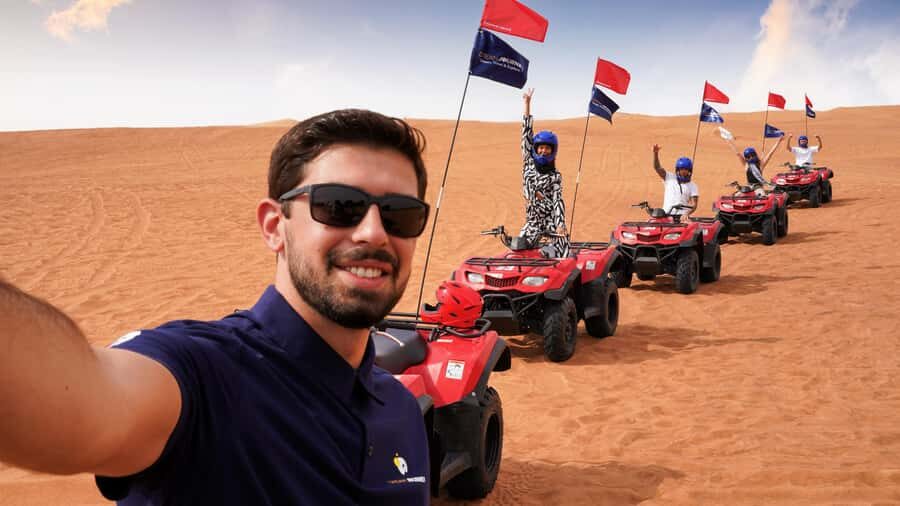 Dubai Desert Safari - Camel Ride, Sandboarding & 30 Min Quad - Dune bashing for 45 minutes: the thrill, the rhythm, and the safety setup