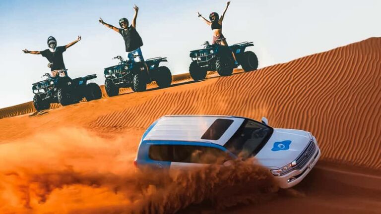 Dubai: Desert Safari, Quad Bike, Camel Ride & Al Khayma Camp - Red Dunes dune bashing: the thrill, explained