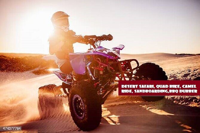 Dubai Desert Safari With BBQ, Quad Bike And Camel Ride - Camel ride and sandboarding: the classic desert add-ons