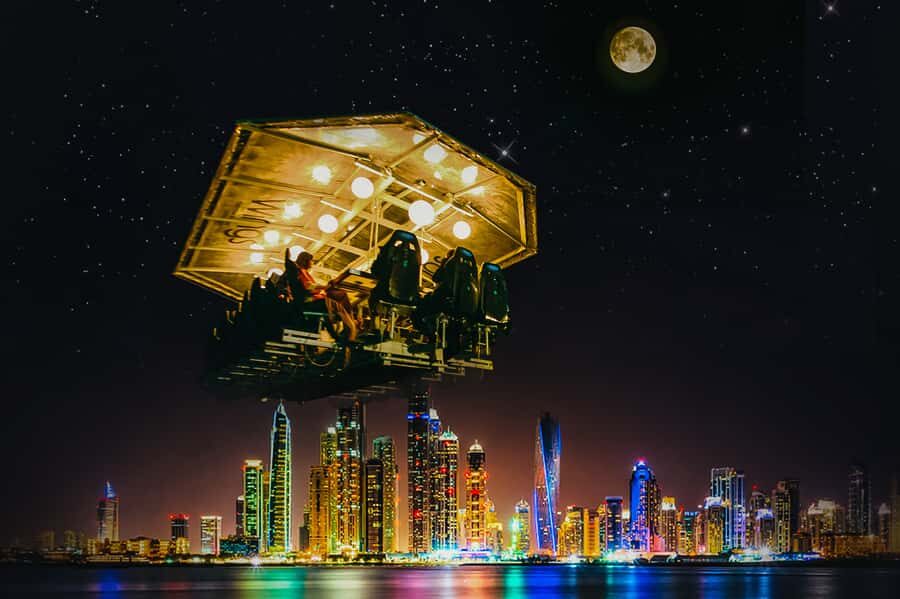 Dubai: Dinner in the Sky Experience - Meeting at Skydive Dubai, Mina Al Seyahi: then the countdown starts