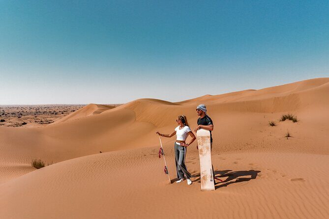 Dubai Evening Desert Safari: Sandboarding, BBQ, Camel Ride & more - The 4WD Pickup Window and Desert Drive That Sets the Mood