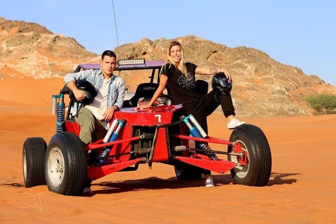 Dubai Evening Desert Safari With Transfers Dune Bashing & Dinner - Dune bashing + sunset photos: the main event