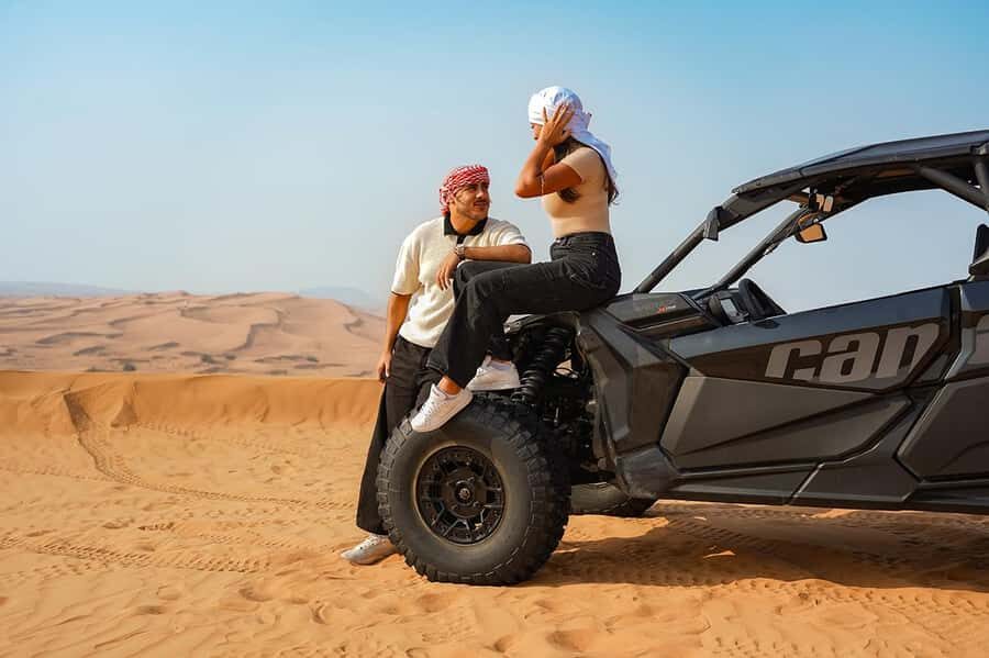Dubai: Extreme Can-Am Buggy Desert Safari Adventure - Desert camp option: BBQ dinner plus belly dance and Tanoura