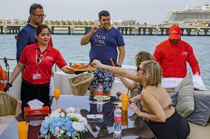 Dubai Harbour Super Yacht Experience with gourmet & Drinks - Swimming and weather: the real constraints you should plan for