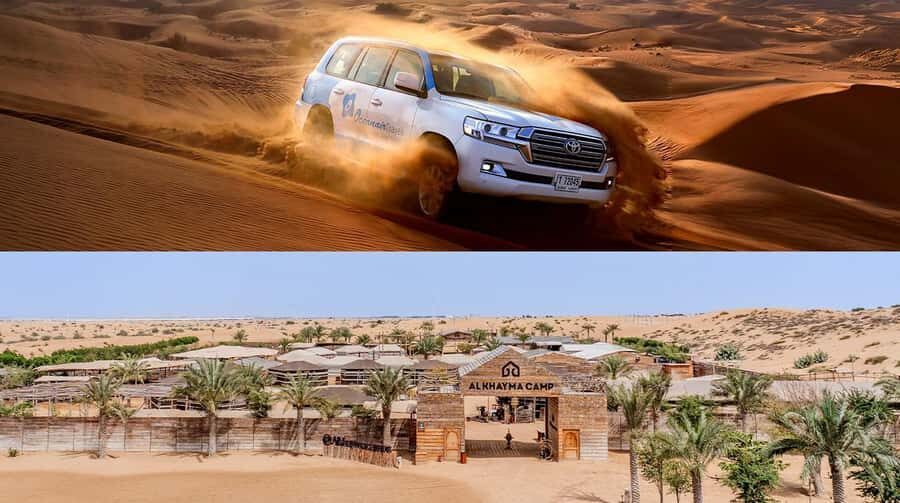 Dubai: Premium Safari, Camel Ride & Al Khayma Camp 3-Buffets - Red Dunes in Lahbab: Dune Bashing and Sandboarding
