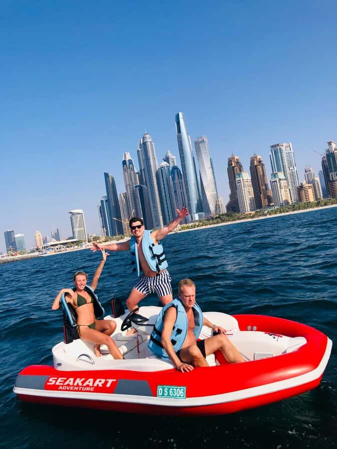 Dubai: Private Self-Drive SeaKart Jet Ski Boat Tour - The Palm Jumeirah break: picnic, scenic time, and the Palm Lagoon swim
