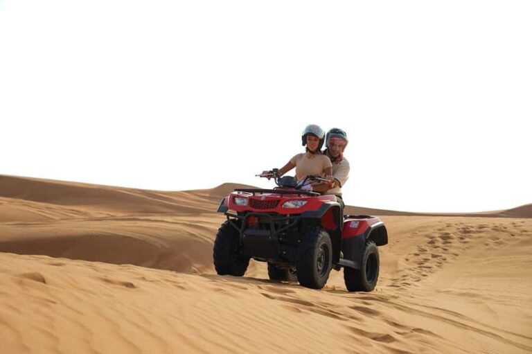 Dubai: Quad Bike Safari, Camels, & Camp with BBQ Dinner - Leaving Dubai: Air-Conditioned Jeep Transfer That Buys You Comfort