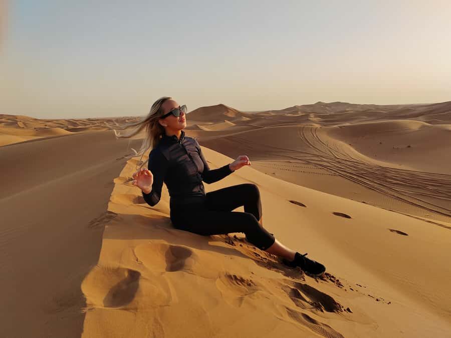 Dubai: Red Dunes Desert Safari with Premium Camp BBQ & Shows - Premium Camp Welcome: Gahwa, Dates, Henna, and Arabic Dress Photos