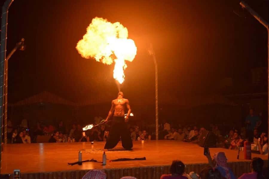 Dubai: Red Dunes Evening Quad Bike, Dune Blast with BBQ - Dream Night Camp: BBQ buffet, tea and sweets, and live shows