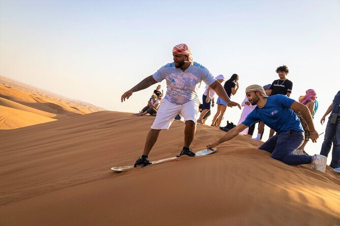 Dubai Red Dunes with Sandboarding, Camel Ride, Falcon & VIP Camp - From Dubai pickup to Lahbab: the part you can plan ahead