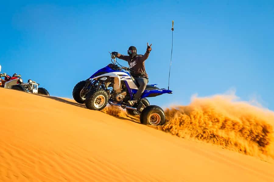 Dubai: Safari, Quad Bike, Camel Ride, and Buffet Dinner - Lahbab Base Camp: Cooling Tents and Tire Pressure Prep