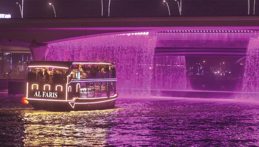 Dubai: Water Canal Cruise and La Perle Show with Dinner - The dinner cruise: what the dhow experience feels like