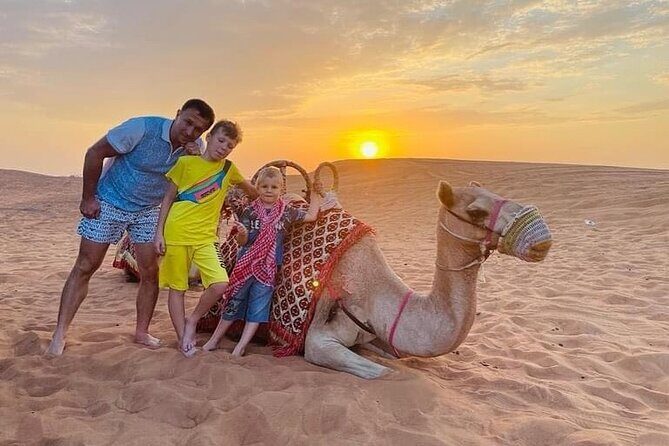 Evening Desert Safari & BBQ With Live Shows,Camel Ride,Falcon pic - Lahbab Desert: Camel Ride, Dune Bashing, and Sandboarding
