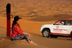 High Red Dunes with Camel Ride, Sandboarding, Falcon Show and VIP BBQ Dinner - Dune Bashing in Lahbab: Thrill Time With a Real Driver
