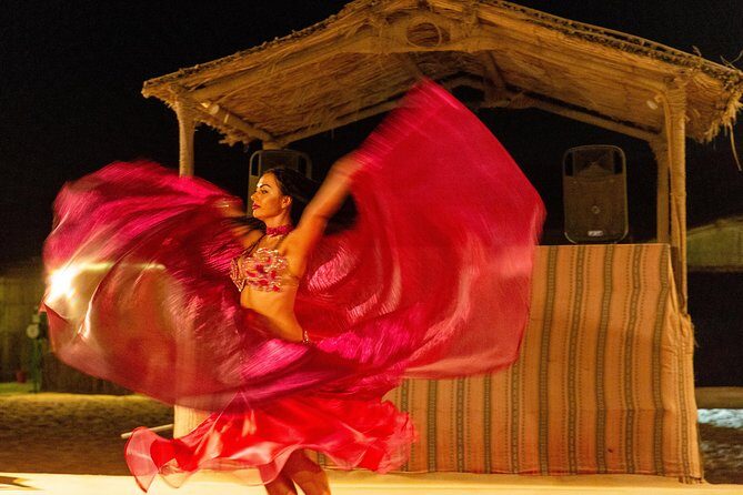 Premium Dubai Desert Safari with BBQ Dinner in the Red Dunes - Henna, Tanoura, Shisha, and Belly Dance Under Starlight