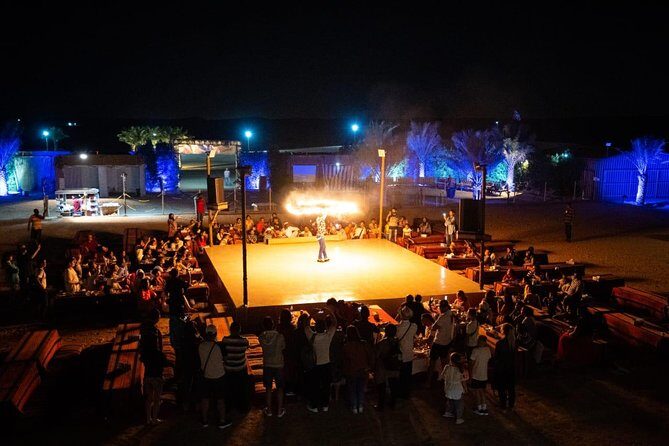 Standard Desert Safari, camel ride, BBQ Dinner, Belly Dance Show, Pick & Drop - Group Size: The Camp Vibe With Up to 350 People